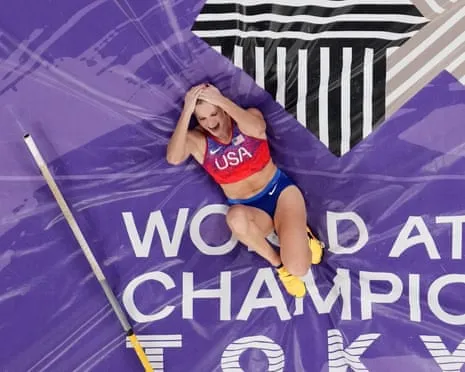 Katie Moon wins third straight world pole vault championship in nail-biting Japanese showdown