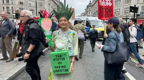Countless Demonstrators Gather in Central London to Challenge Trump's Official UK Trip